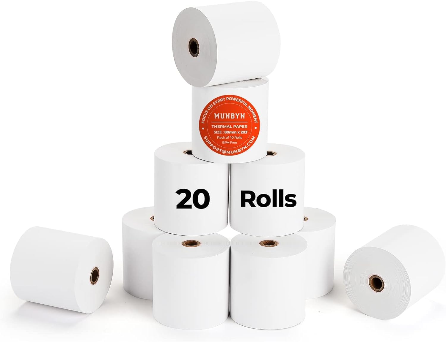 MUNBYN 80mm Thermal Receipt Paper 3 1/8 x 230ft