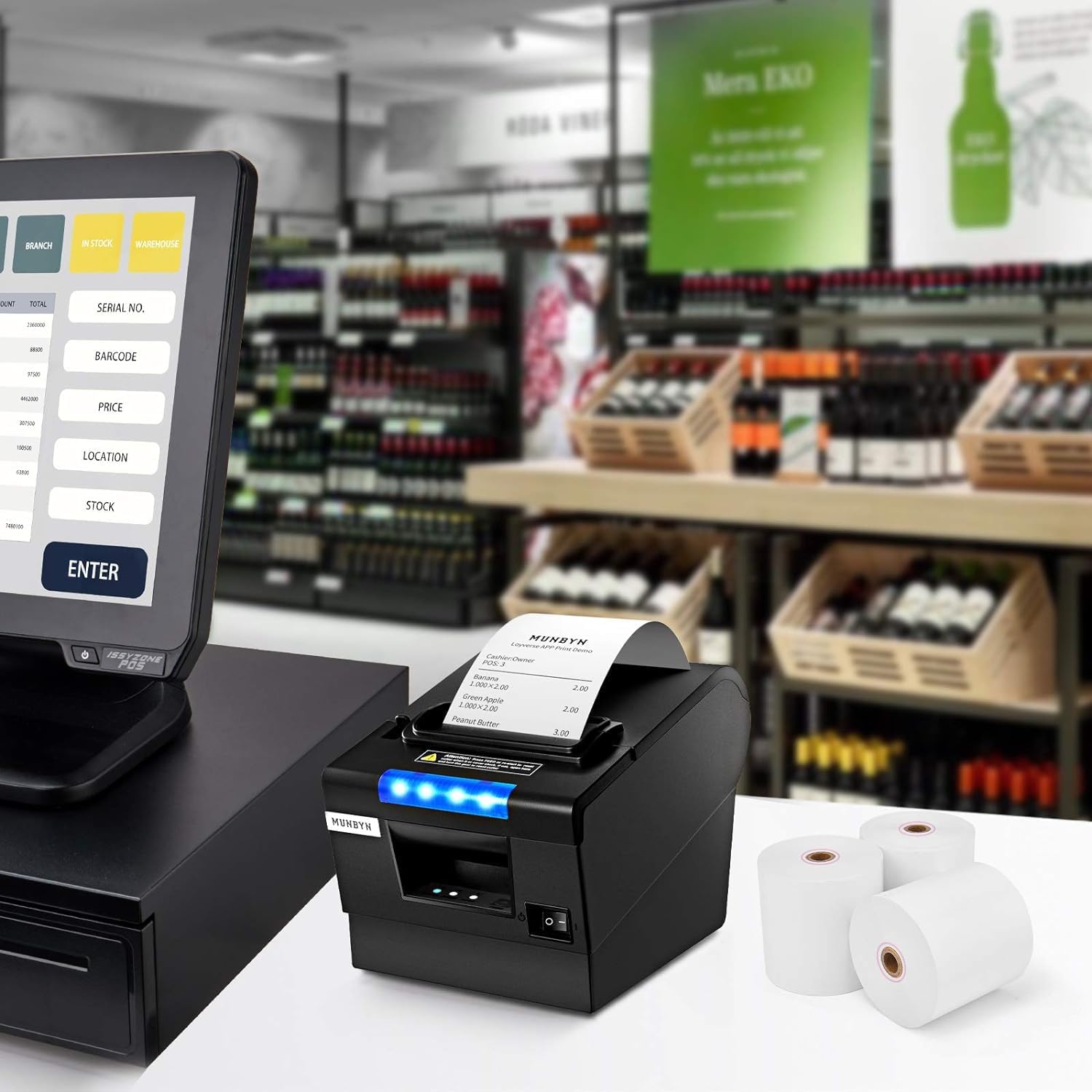 MUNBYN 80mm Thermal Receipt Paper 3 1/8 x 230ft