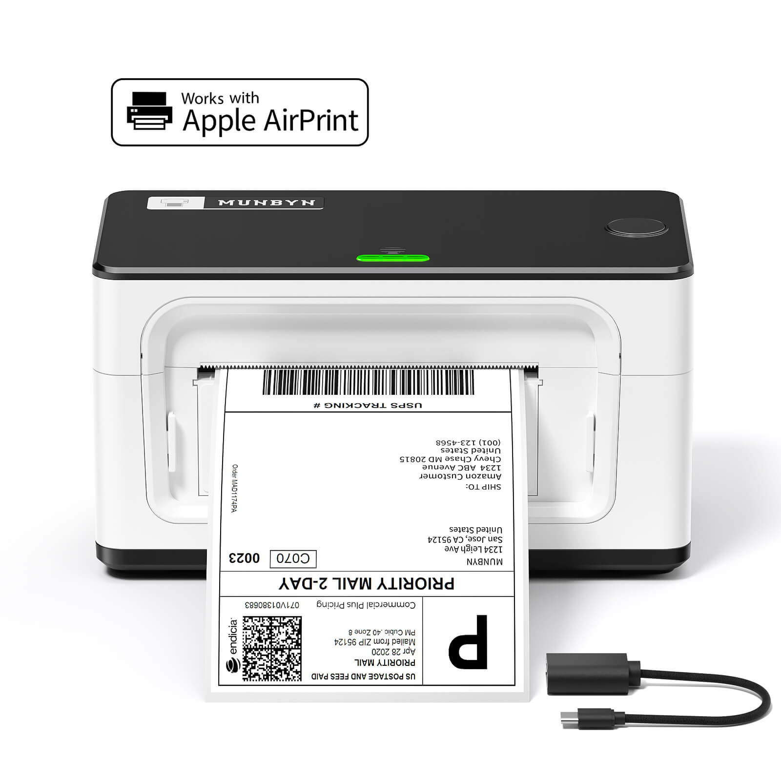 MUNBYN offers the 941AP AirPrint Thermal Label Printer, designed for small businesses, enabling AirPrint printing