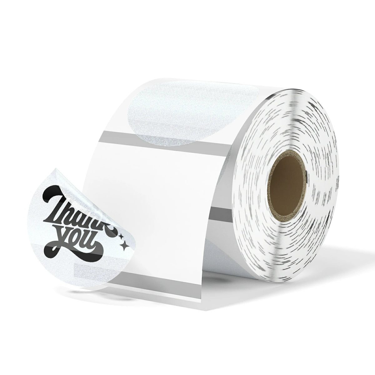 MUNBYN 2" silver glitter thermal labels feature a metallic finish that stands out.