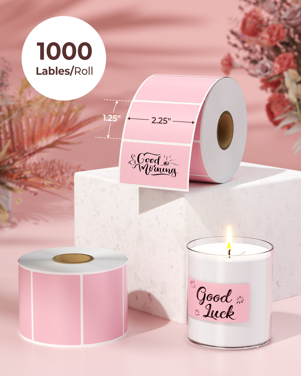 Rectangle labels from MUNBYN CA, 2.25 x 1.25 inches, printed on label printer paper, ready for labeling needs.