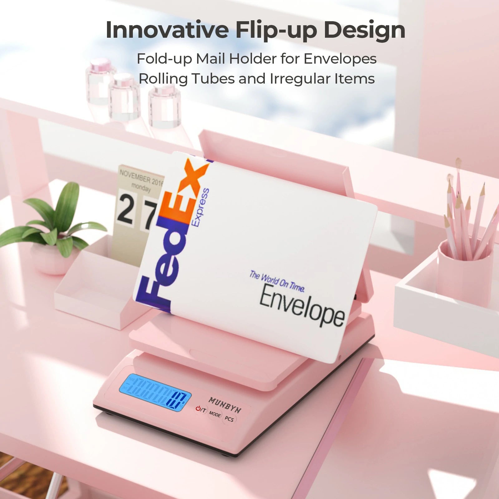 MUNBYN CA IPS01 Postal Scale label printer accessory with digital display and compact design for accurate postage measurement