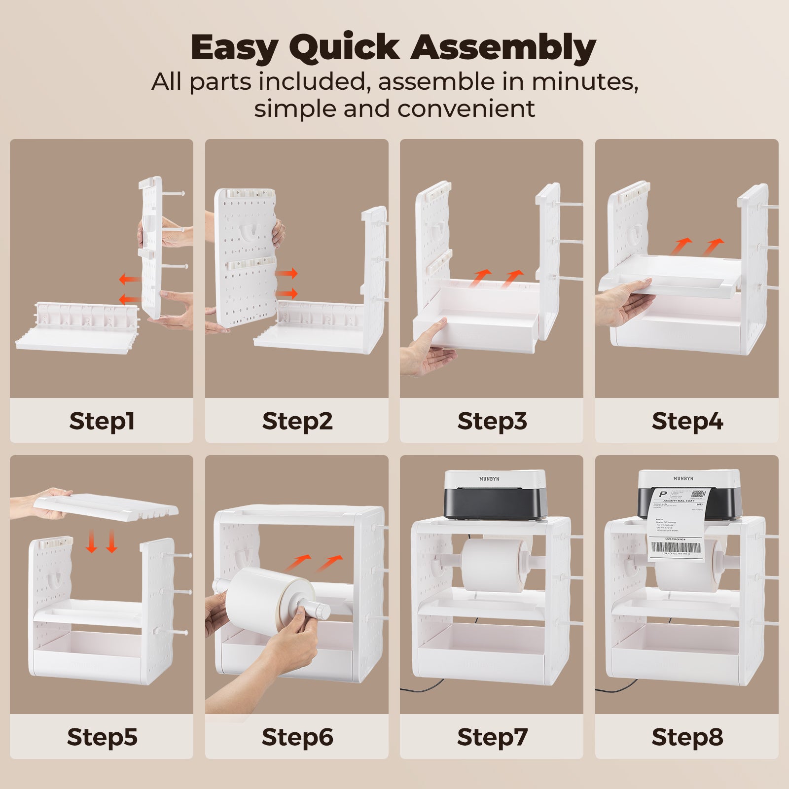 MUNBYN ILH03 5-in-1 Label Holder and Desk Organizer