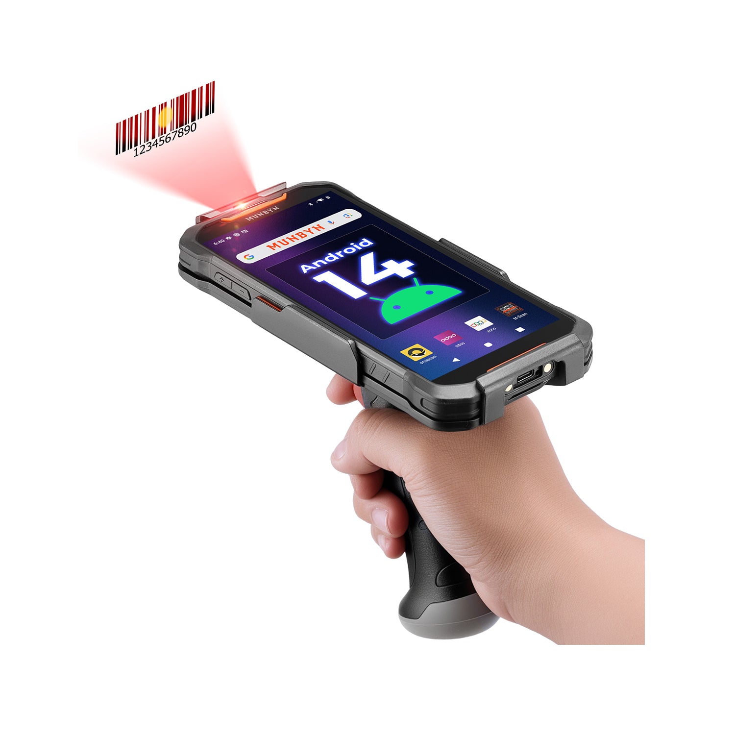 MUNBYN AceScan AS01P All-Day Android 14 with Zebra SE4710 Barcode Scanner