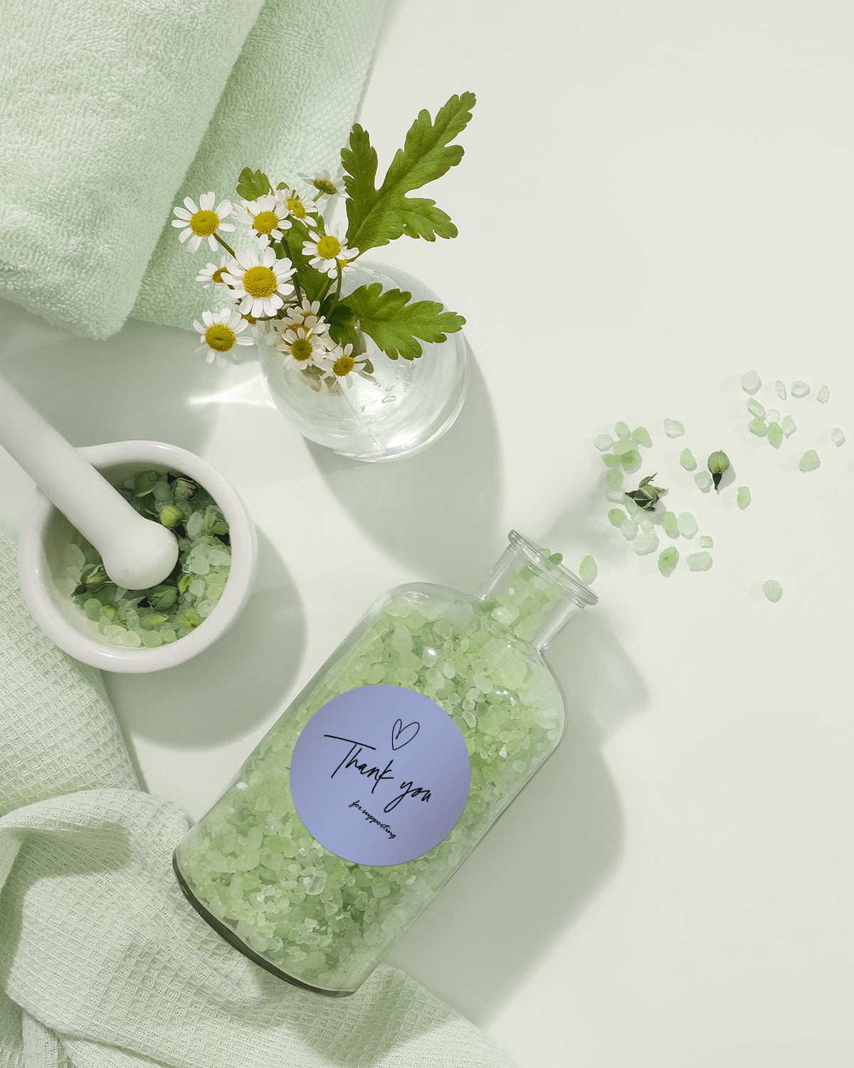 Close-up of MUNBYN 2-inch Morandi labels printed on label printer paper with soft pastel colors and clear text.