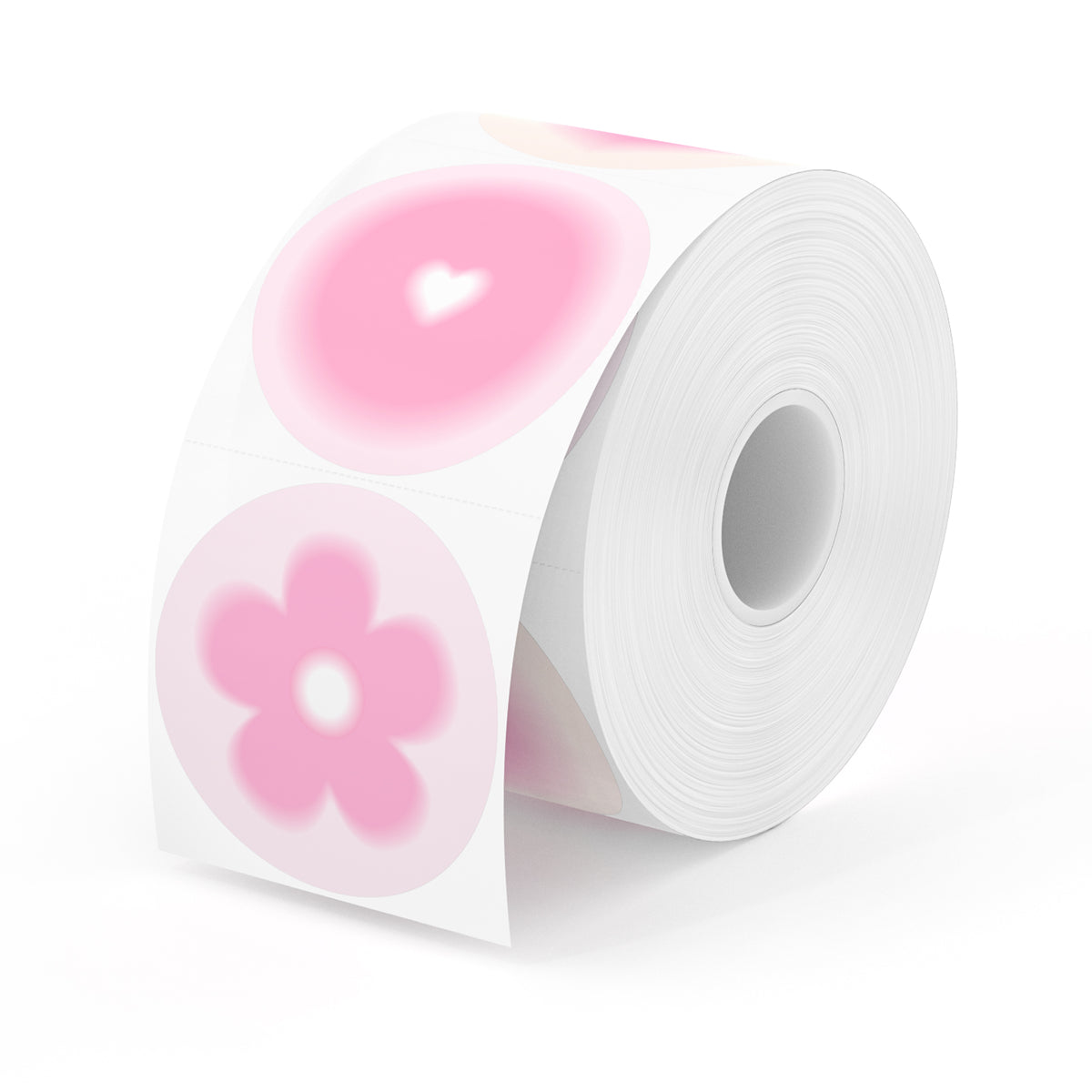 Elevate your labeling game with MUNBYN's 6-in-1 Pink Decorative Round Label Rolls, where each roll has six charming pink patterns.