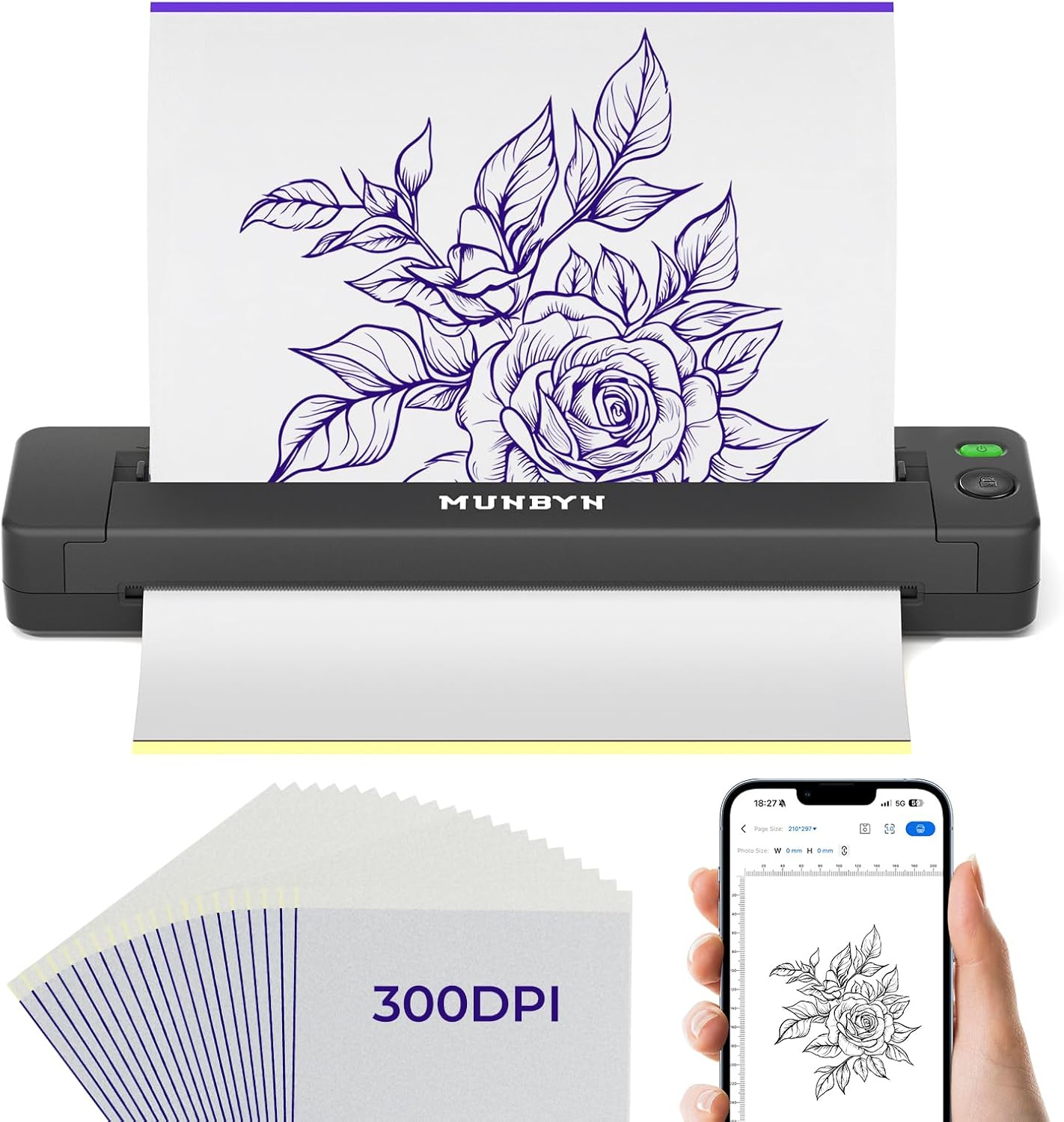Tattoo Stencil Printer with 20 Transfer Papers ITP06 300DPI