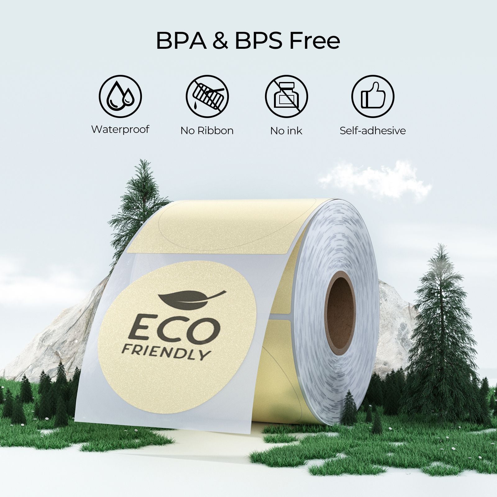 MUNBYN gold sticker labels are BPA&BPS-Free, easy to peel and stick, making the labelling process quick and effortless.