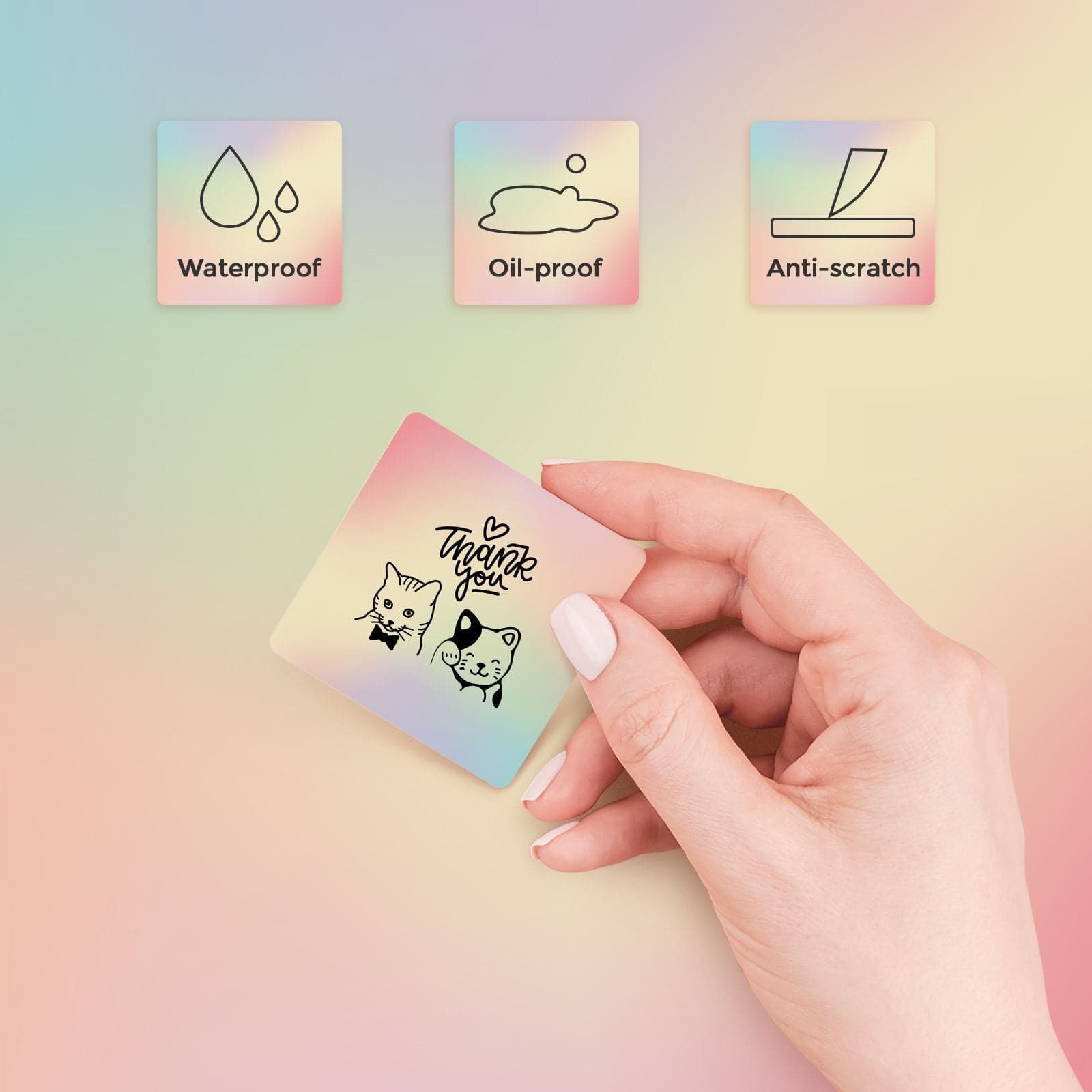 MUNBYN rainbow square sticker label is waterproof and oil-proof, making it ideal for use in humid environments.