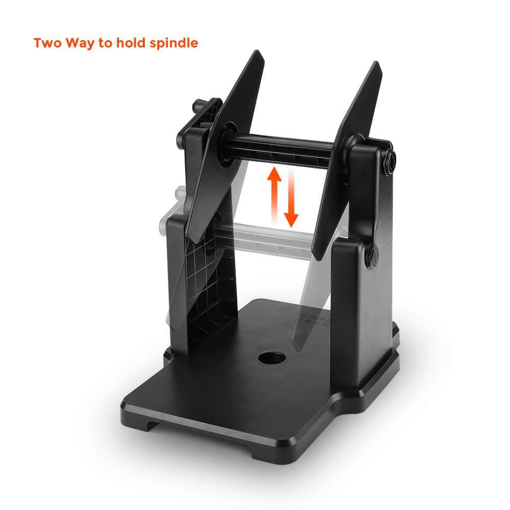Black Roll and Fan-Fold Holder for label printers from MUNBYN CA, designed to organize and support paper rolls.