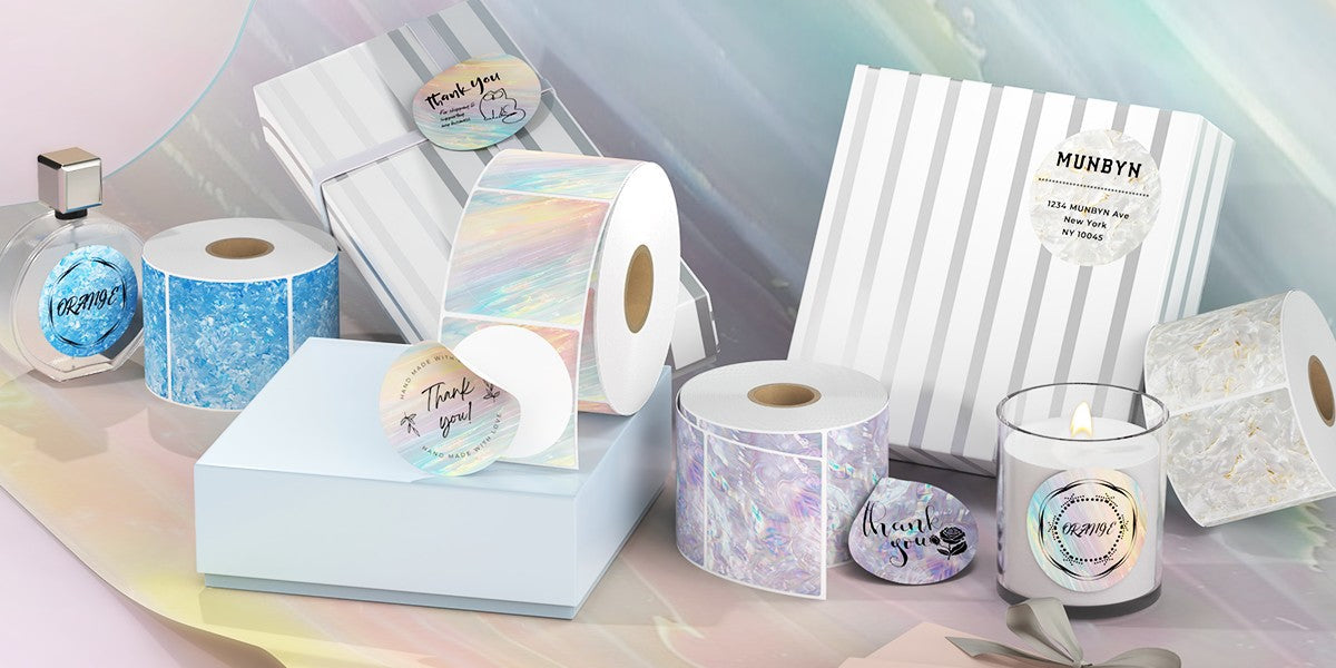 MUNBYN logo sticker printer for small business