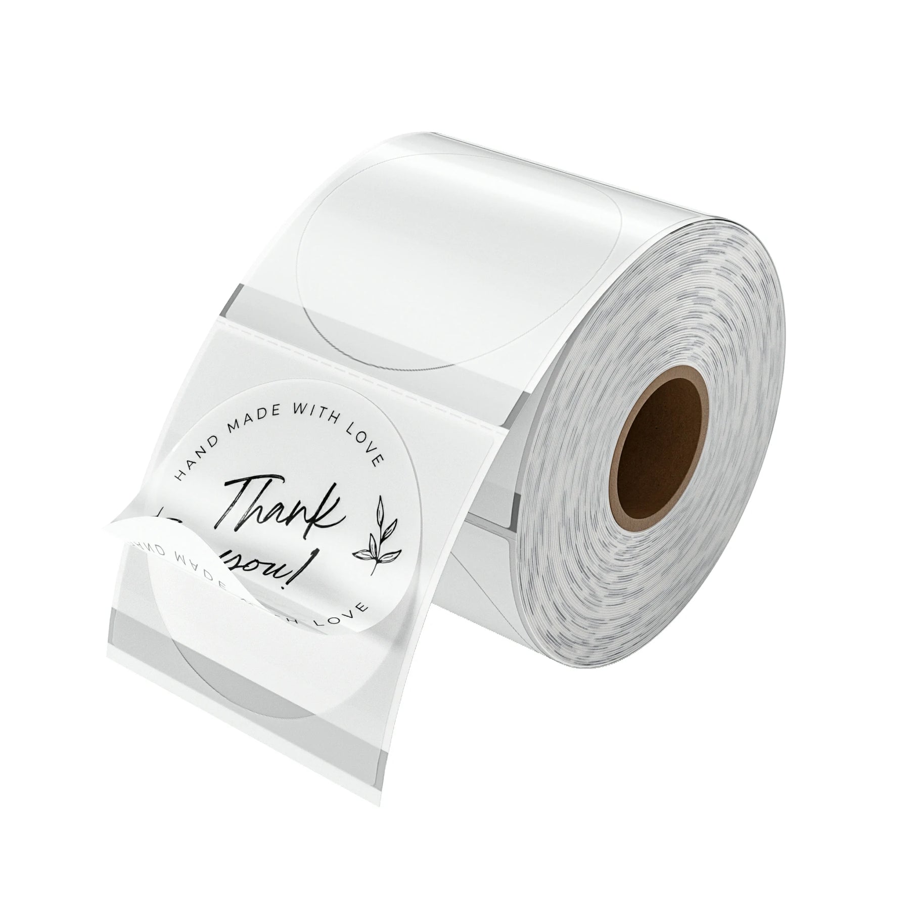 MUNBYN transparent round thermal labels are crafted from high-quality, clear material.