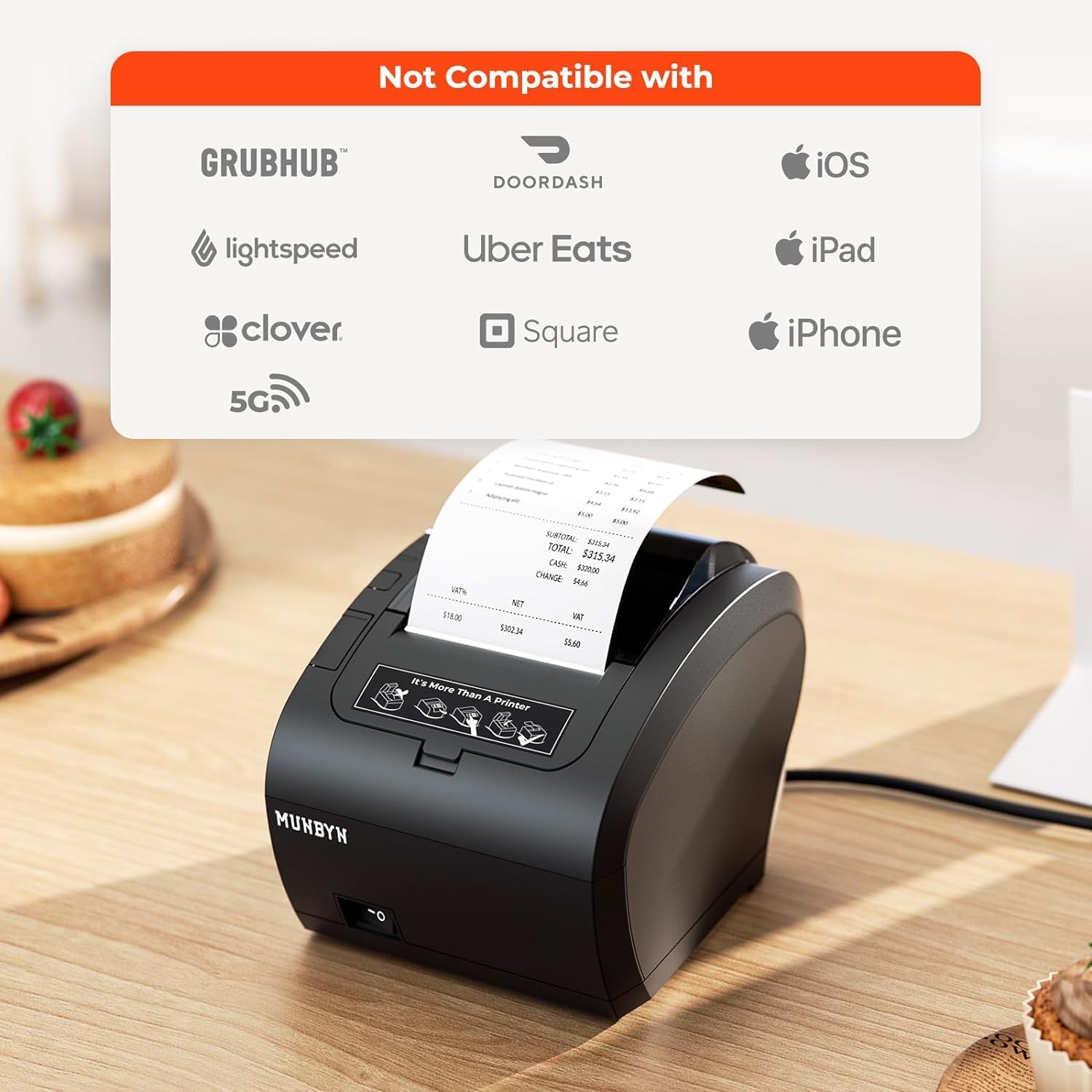 MUNBYN P047 WiFi Receipt Printer POS Printer