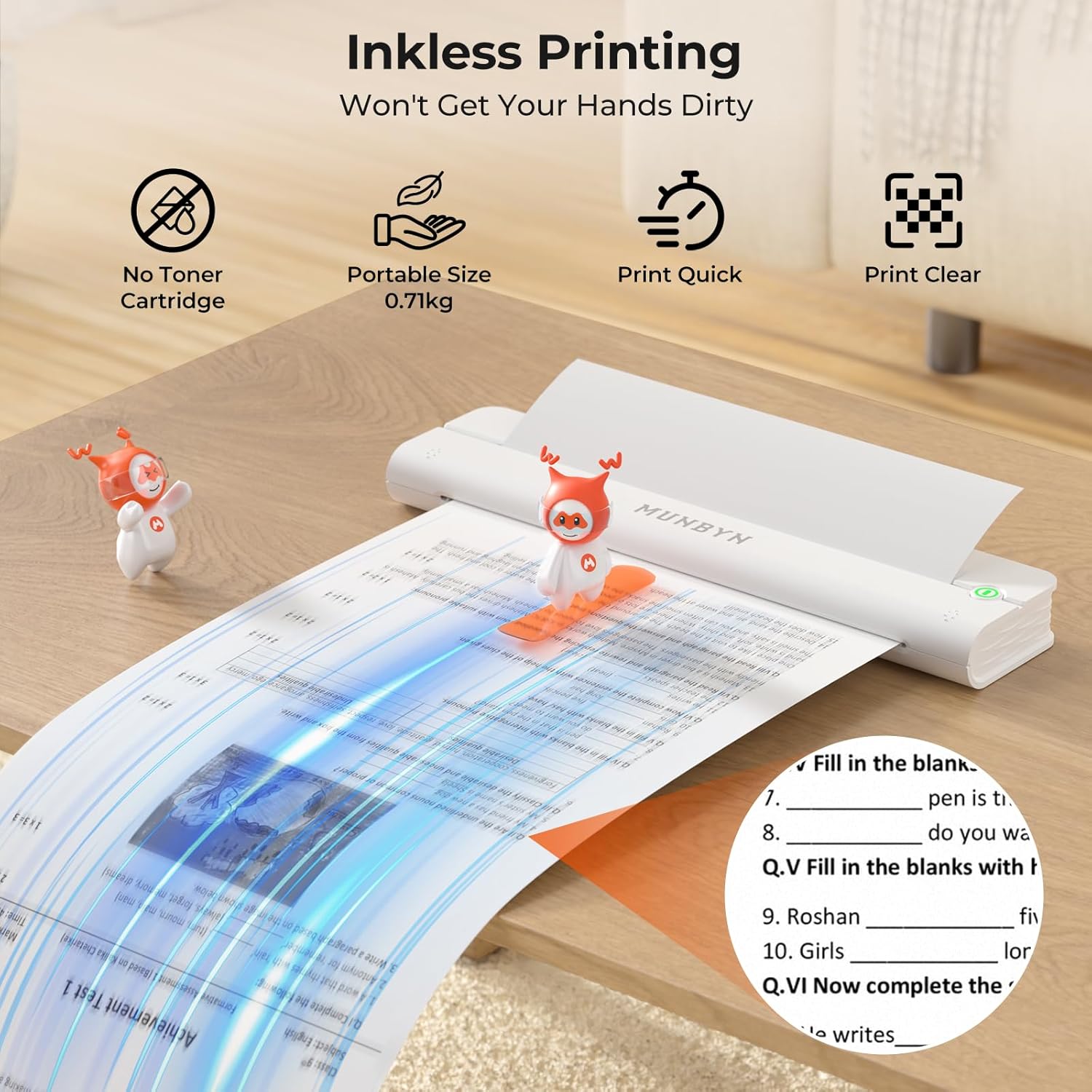 MUNBYN ITP02 Wireless Bluetooth Portable Thermal Printers