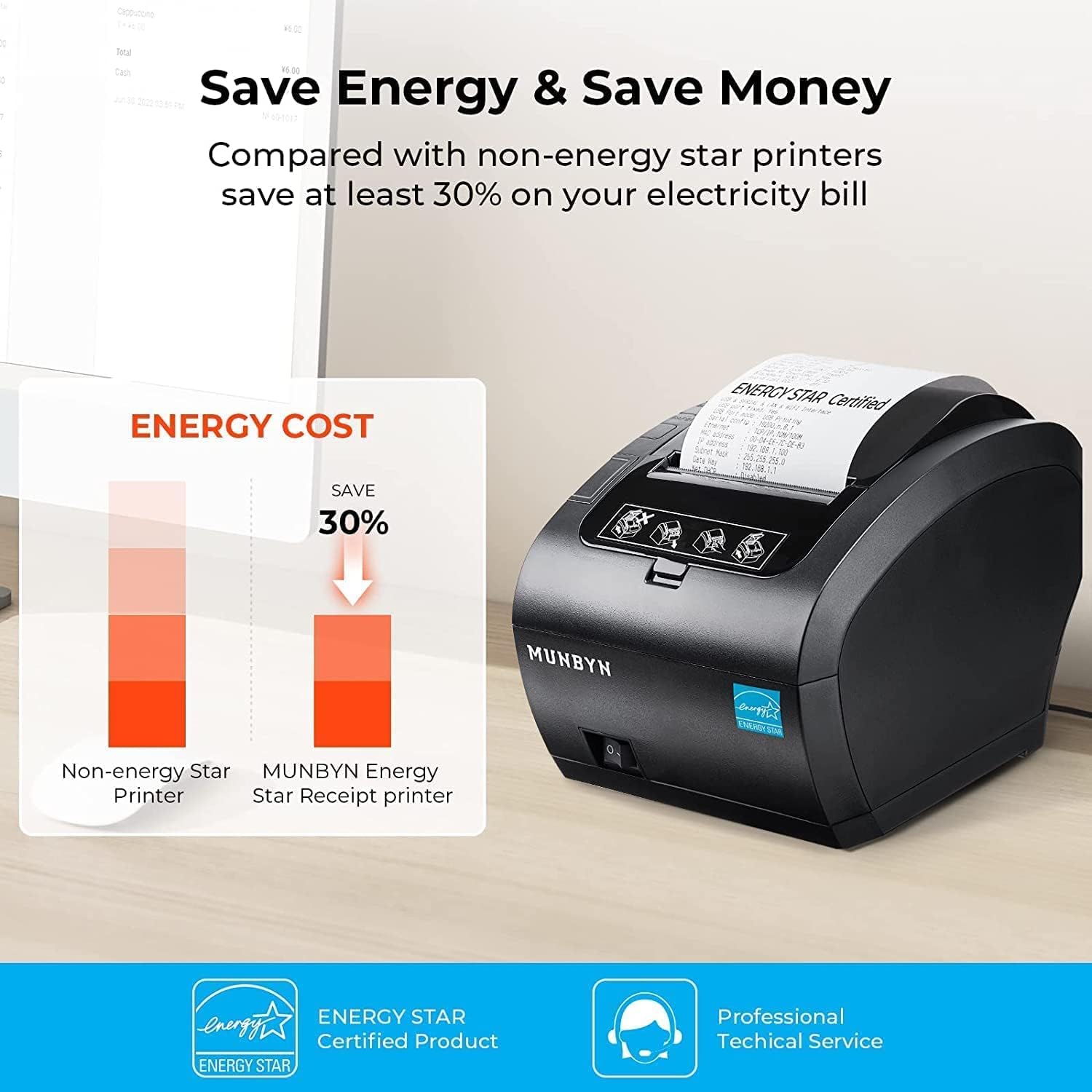 MUNBYN P047 WiFi Receipt Printer POS Printer