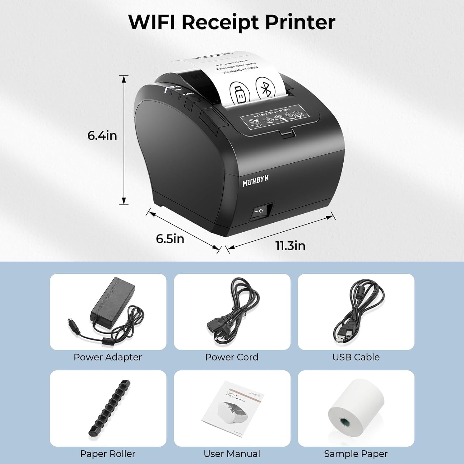 MUNBYN P047 WiFi Receipt Printer POS Printer