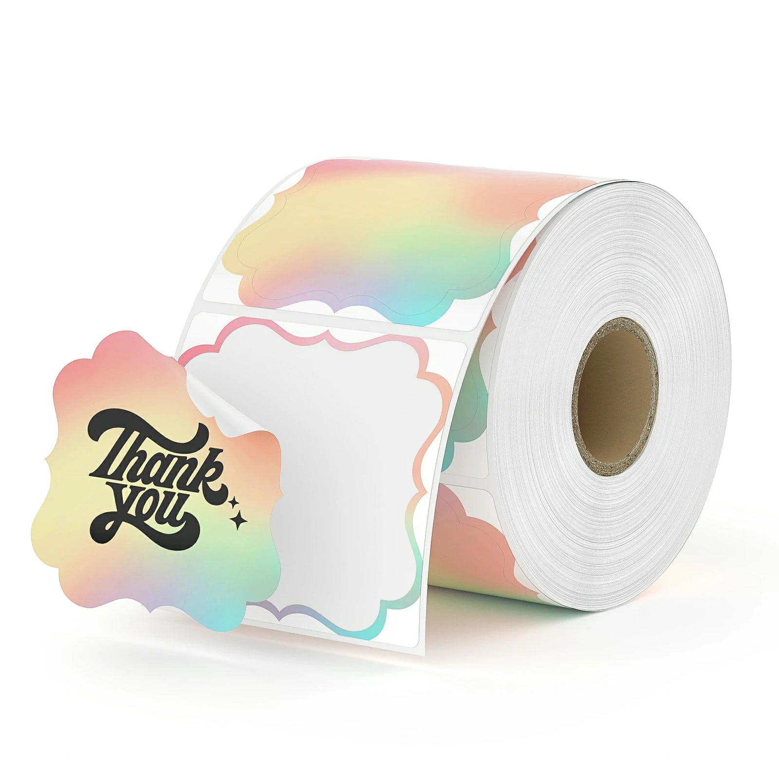 MUNBYN rainbow-colour fancy square thermal labels are suitable for users to print stickers at home.
