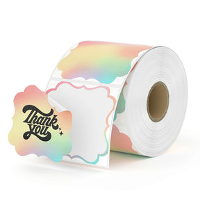 MUNBYN rainbow-colour fancy square thermal labels are suitable for users to print stickers at home.
