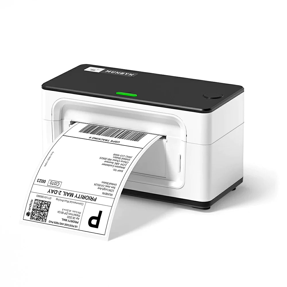 MUNBYN Shipping Label Printer, 4x6 Label Printer for Shipping Packages, USB Thermal Printer for Shipping Labels Home Small Business, with Software for Instant Conversion from 8x11 to 4x6 Labels