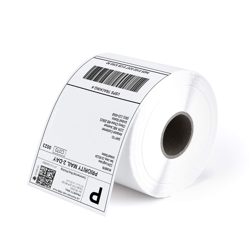 MUNBYN Thermal Direct Shipping Label (Pack of 500 4x6 Per Fanfold Labels)