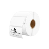White 2.25 x 1.25 inch rectangle labels printed on label printer paper by MUNBYN CA.