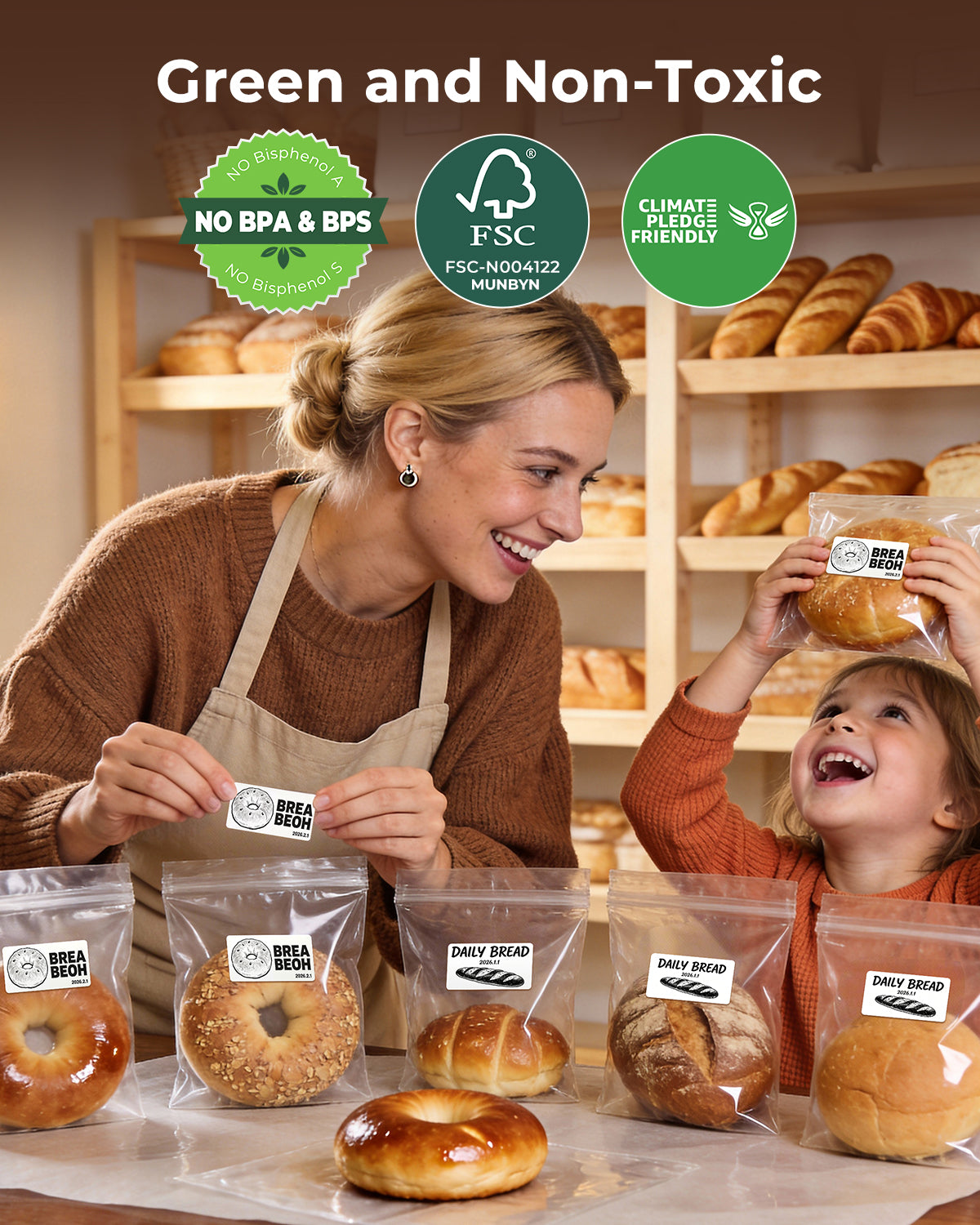 White 2.25 x 1.25-inch rectangle labels printed on MUNBYN CA label printer paper for versatile labeling needs.