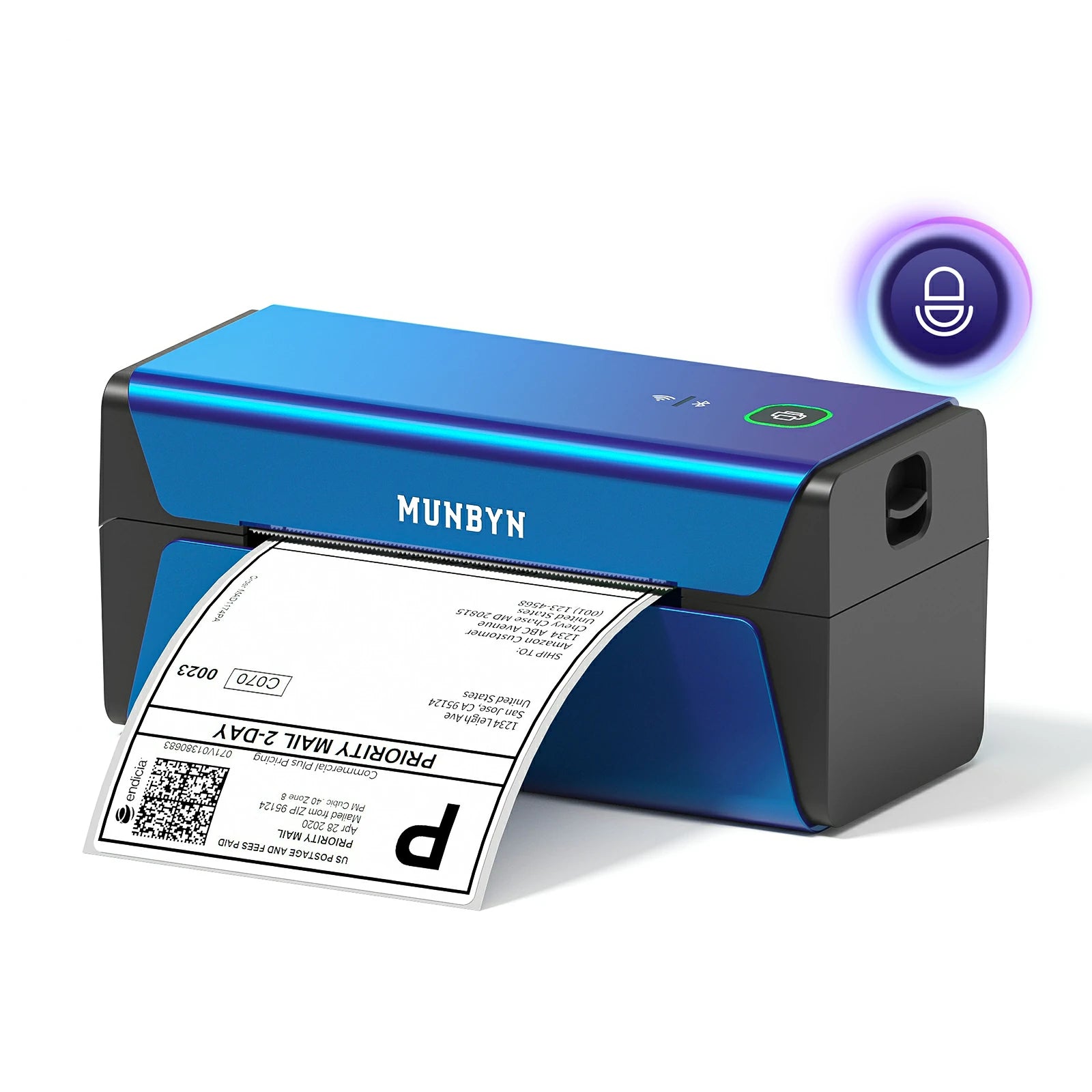 MUNBYN offers the RealWriter 401 AirPrint printer in two colors, supporting both WiFi and USB-connected devices. 