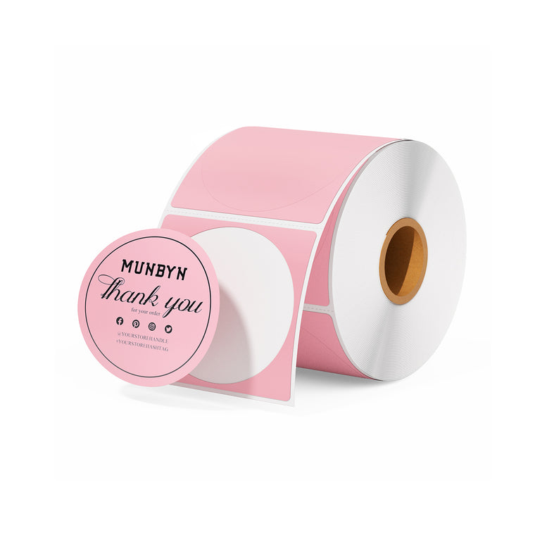 MUNBYN 2" Circle Direct Thermal Labels for Product, Logo and Multi-Purpose Stickers