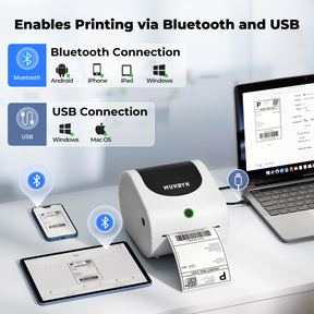 MUNBYN RW411B Bluetooth Thermal Label Printer