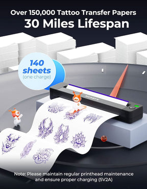 Tattoo Stencil Printer with 20 Transfer Papers ITP06 300DPI
