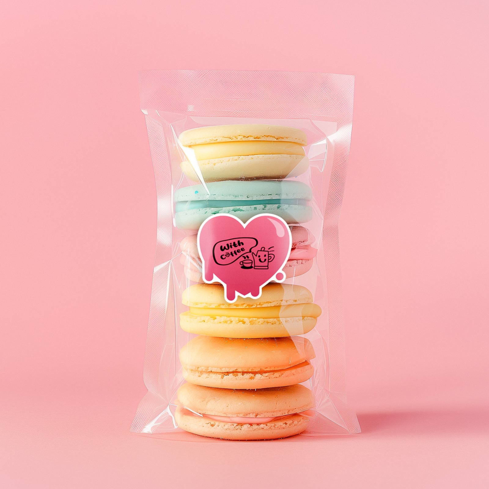 MUNBYN flowing heart-shaped thermal labels are ideal for embellishing packaging for macarons.