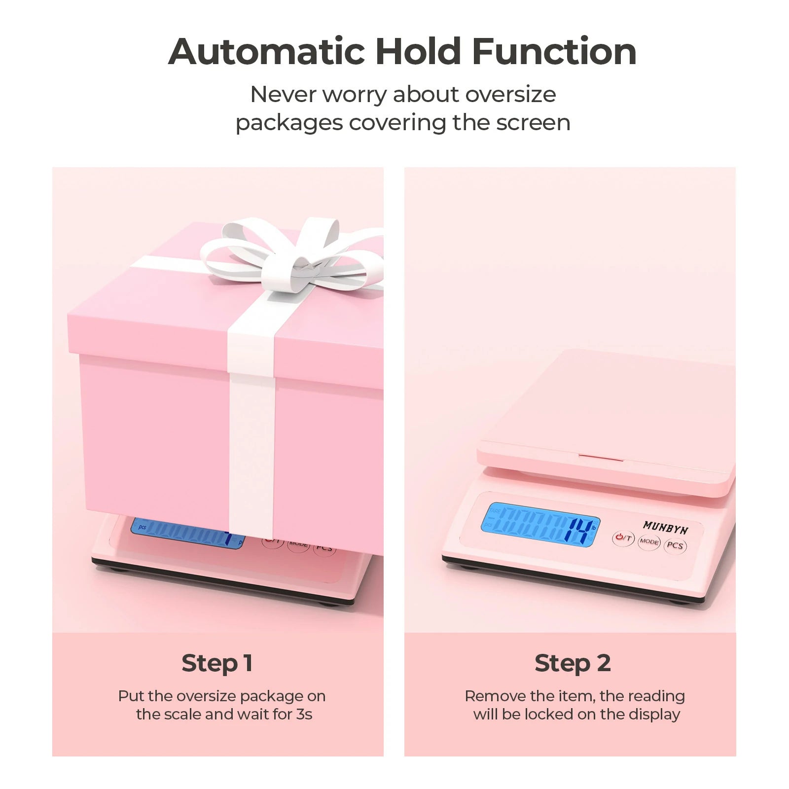 MUNBYN CA IPS01 postal scale used as label printer accessory, showing digital display and compact design for shipping and mailing.