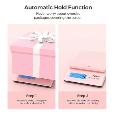 MUNBYN CA IPS01 postal scale used as label printer accessory, showing digital display and compact design for shipping and mailing.
