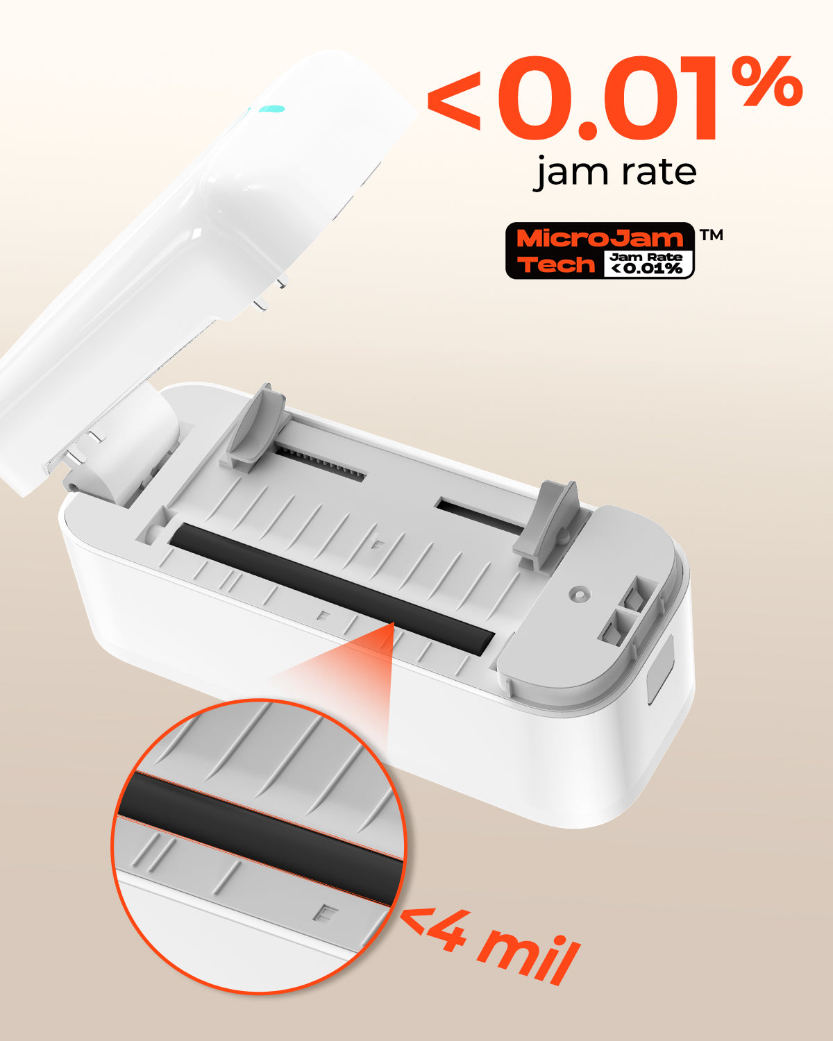 MUNBYN CA RealWriter 402B thermal label printer kit with white and black components, featuring printing buttons and paper feed.