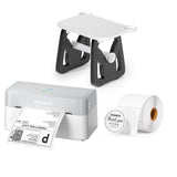 MUNBYN CA RealWriter 403B thermal label printer kit with compact design and control panel, ready for printing labels.