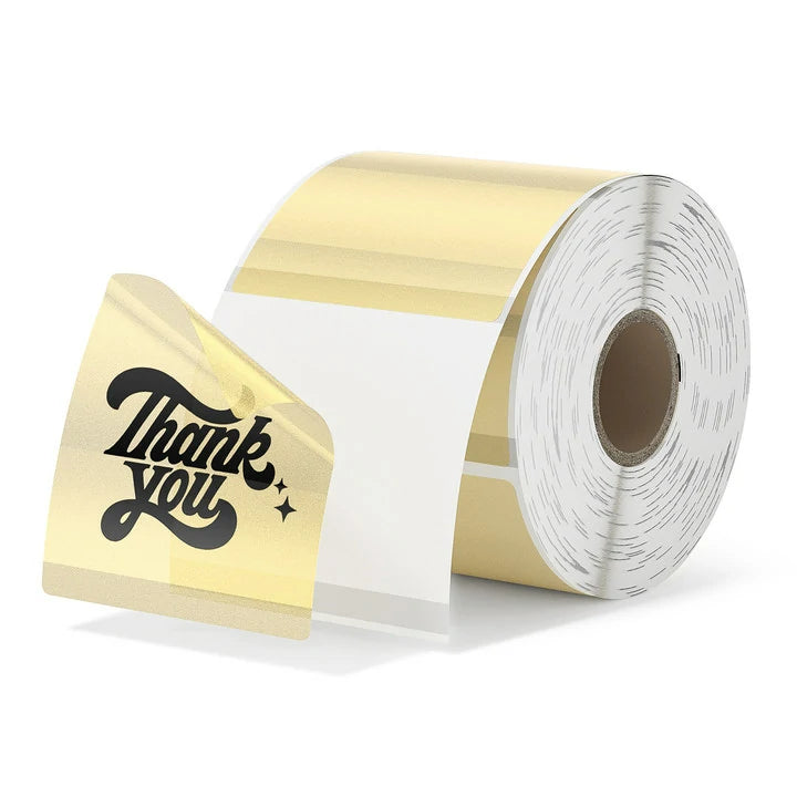 MUNBYN gold glitter square labels are BPA&BPS-Free, easy to peel and stick.