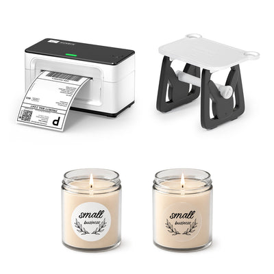 MUNBYN RW941BP 300DPI Bluetooth Thermal Label Printer Kit for Premium Candle Product Labeling