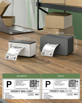 MUNBYN P941 Shipping Label Printer features a 203dpi resolution, ensuring that your labels are clear and easy to read.