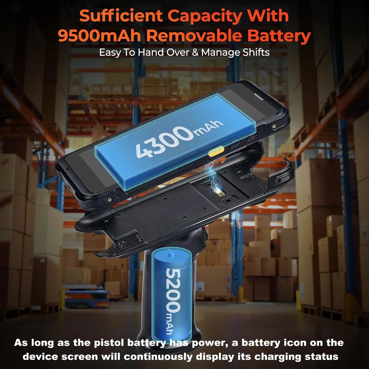 MUNBYN CA IPDA101P barcode scanner with ergonomic design and digital display for efficient scanning and inventory management.