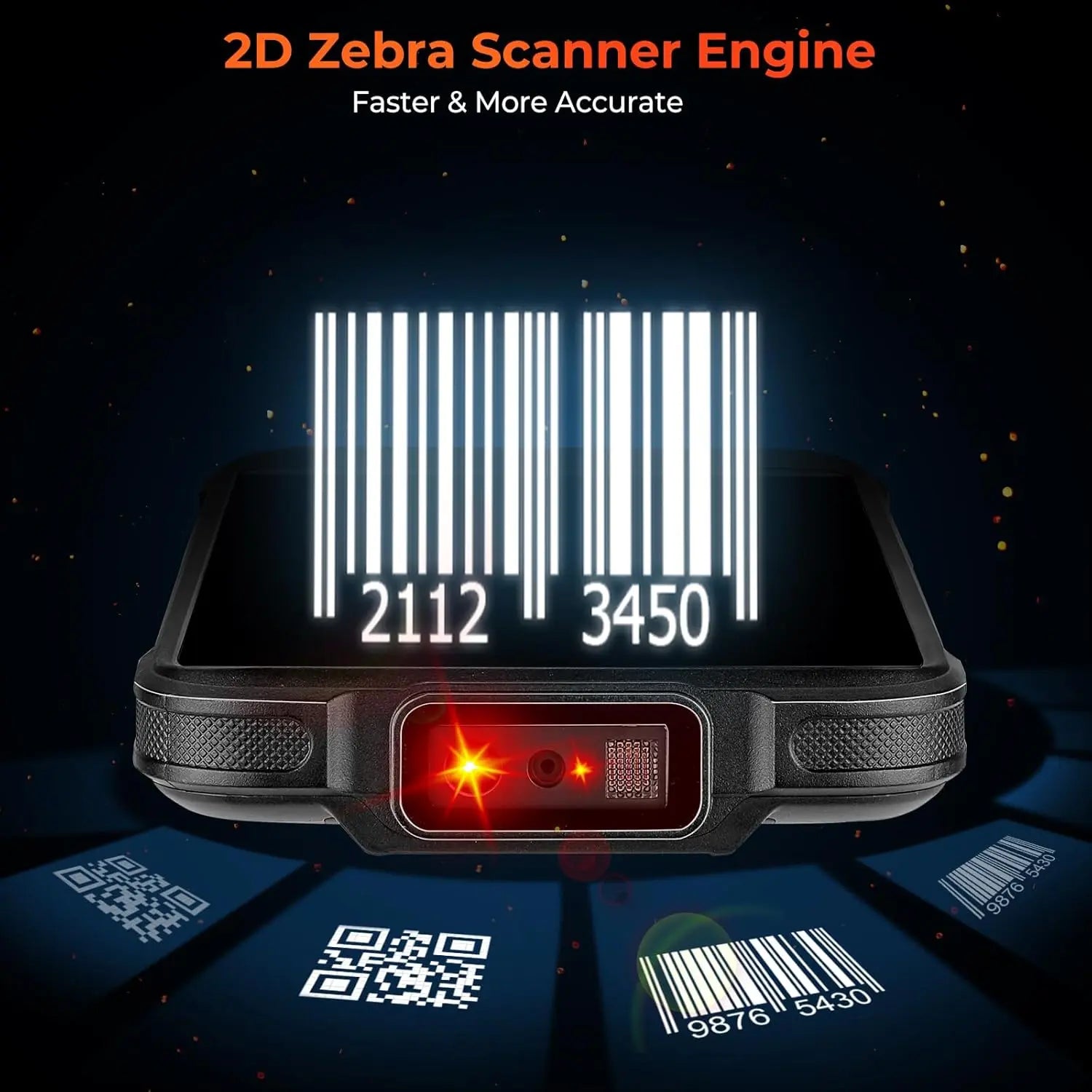 MUNBYN CA IPDA101P barcode scanner with ergonomic handle and scanning window, designed for quick and accurate barcode reading.