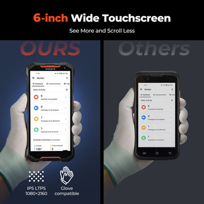 MUNBYN AS01P barcode scanner with ergonomic design and scanning window, used for quick barcode reading in retail and warehouse environments.