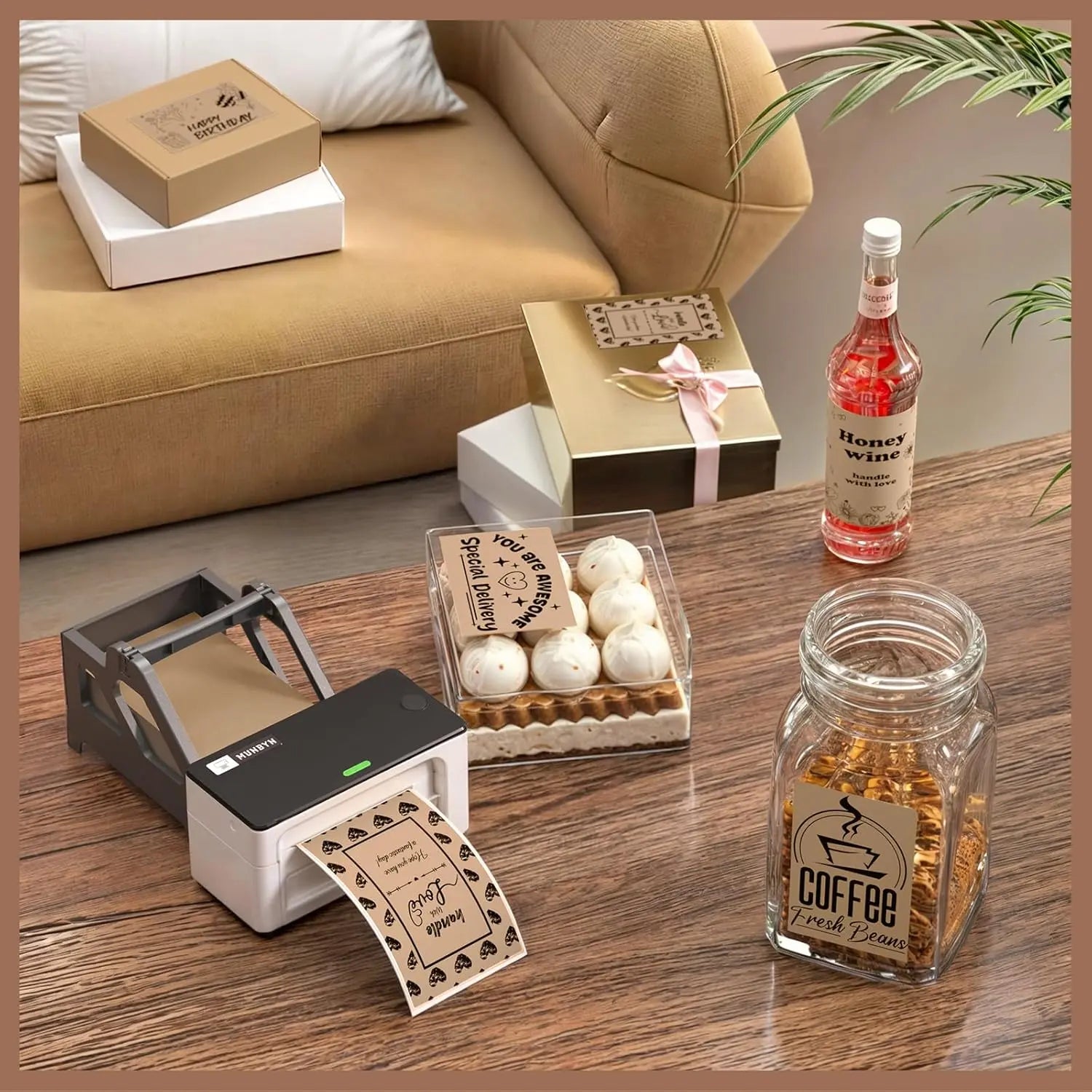 MUNBYN 4x6 inch fan-fold label printer paper, durable label sheets suitable for shipping and organization.