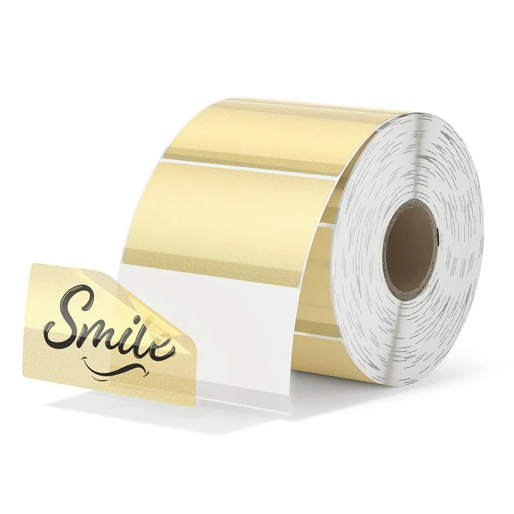 MUNBYN gold glitter rectangle labels are BPA&BPS-Free, easy to peel and stick.