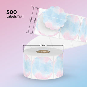 The MUNBYN 2" Watercolor Floral Labels come with 500 labels per roll.