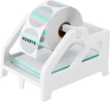 White MUNBYN CA Roll and Fan-Fold Holder for label printer accessories, holding labels in a neat and organized manner.