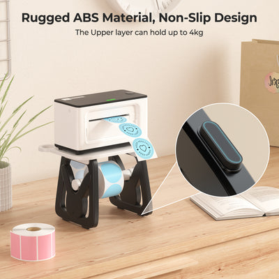 Black and white ILH02 Label Holder for MUNBYN CA label printer accessories, designed to secure and organize labels efficiently.