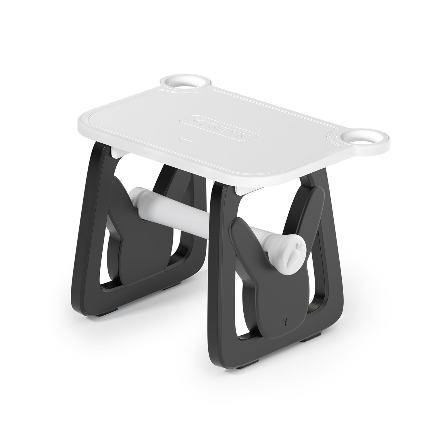Black and white ILH02 Label Holder for MUNBYN CA label printers, accessory for organizing and securing labels.
