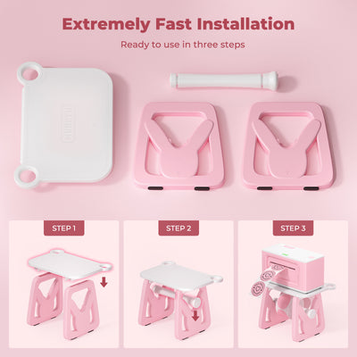 Six MUNBYN CA ILH02 label holder accessories for label printers, shown in pink on a white background.
