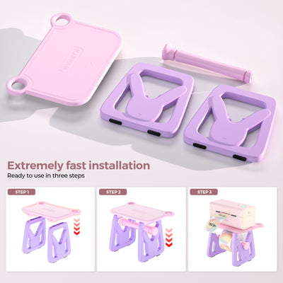 MUNBYN CA ILH02 Label Holder accessory for label printers, shown in the image with clear plastic construction and attachment details.
