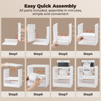 MUNBYN ILH03 5-in-1 Label Holder and Desk Organizer